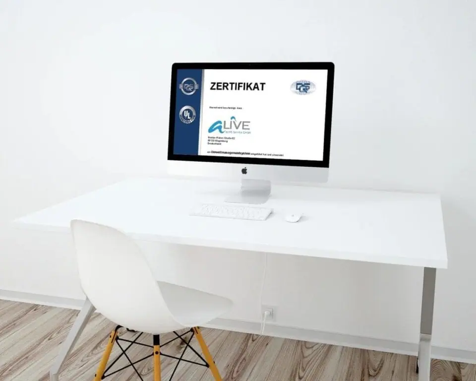 Drei Zertifikate auf einmal nach ISO 9001, ISO 27001 und ISO 14001 für die aLIVE-Service GmbH